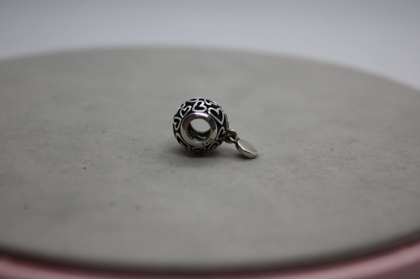 Genuine Pandora Openwork Heart Charm with I Love You Dangle