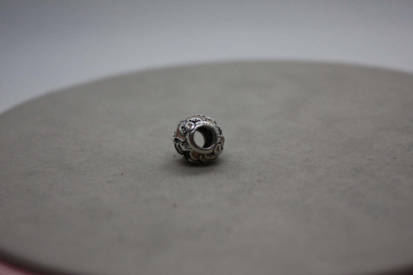 Genuine Pandora Flower Rose Ball Charm Retired Enamel Pave