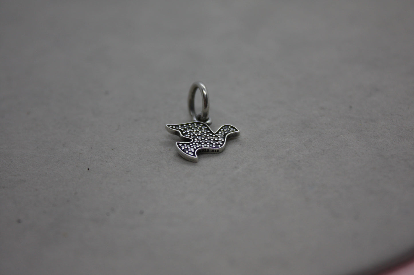 Genuine Pandora Dove of Peace Pave Dangle Charm Pendant Symbol