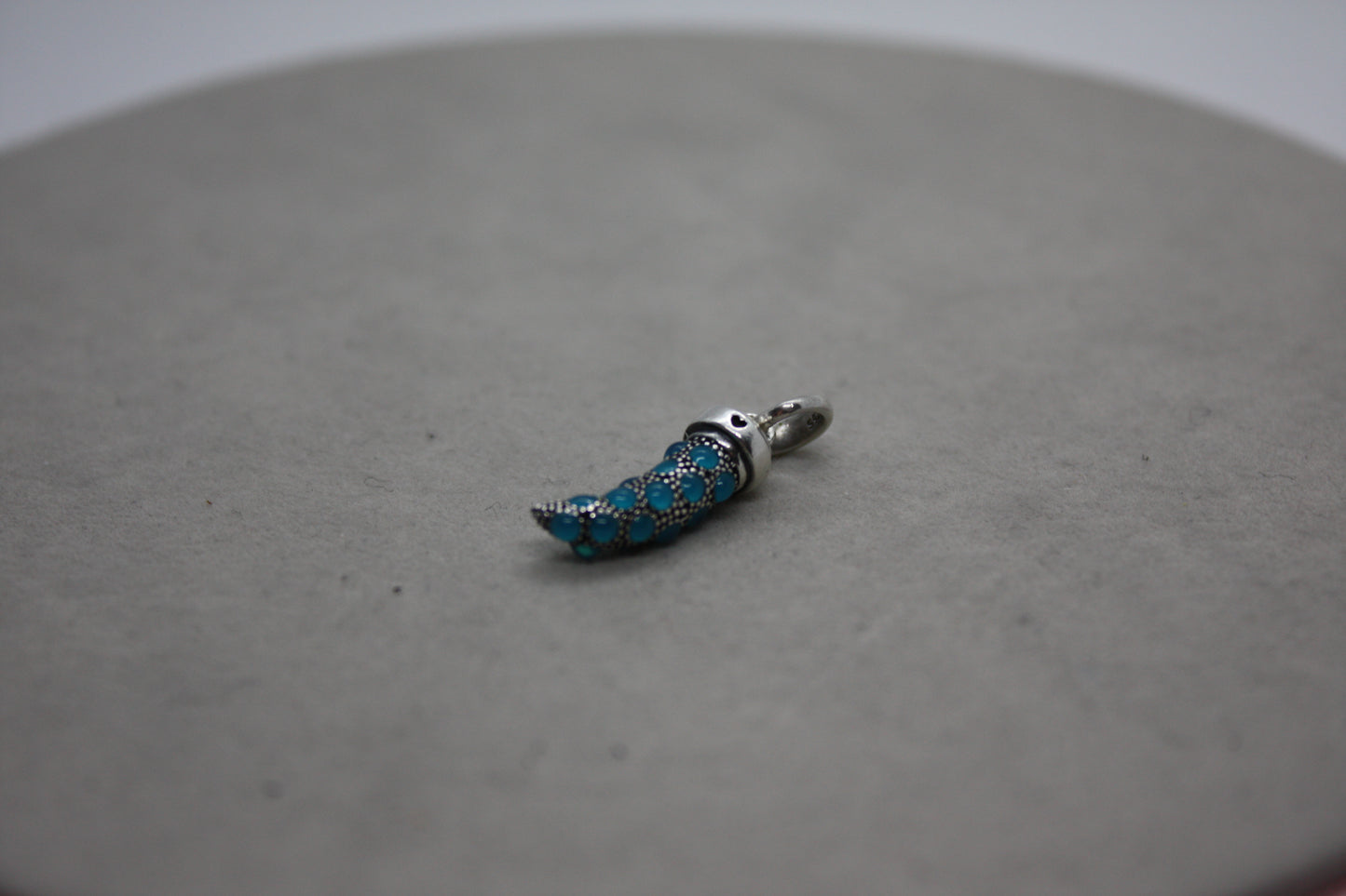 Genuine Pandora Amulet Turquoise Tusk Stone Charm Dangle