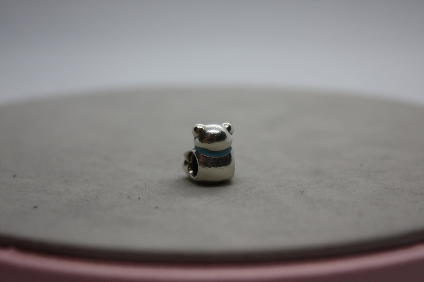 Genuine Pandora Bear with Blue Ribbon Baby Charm Boy