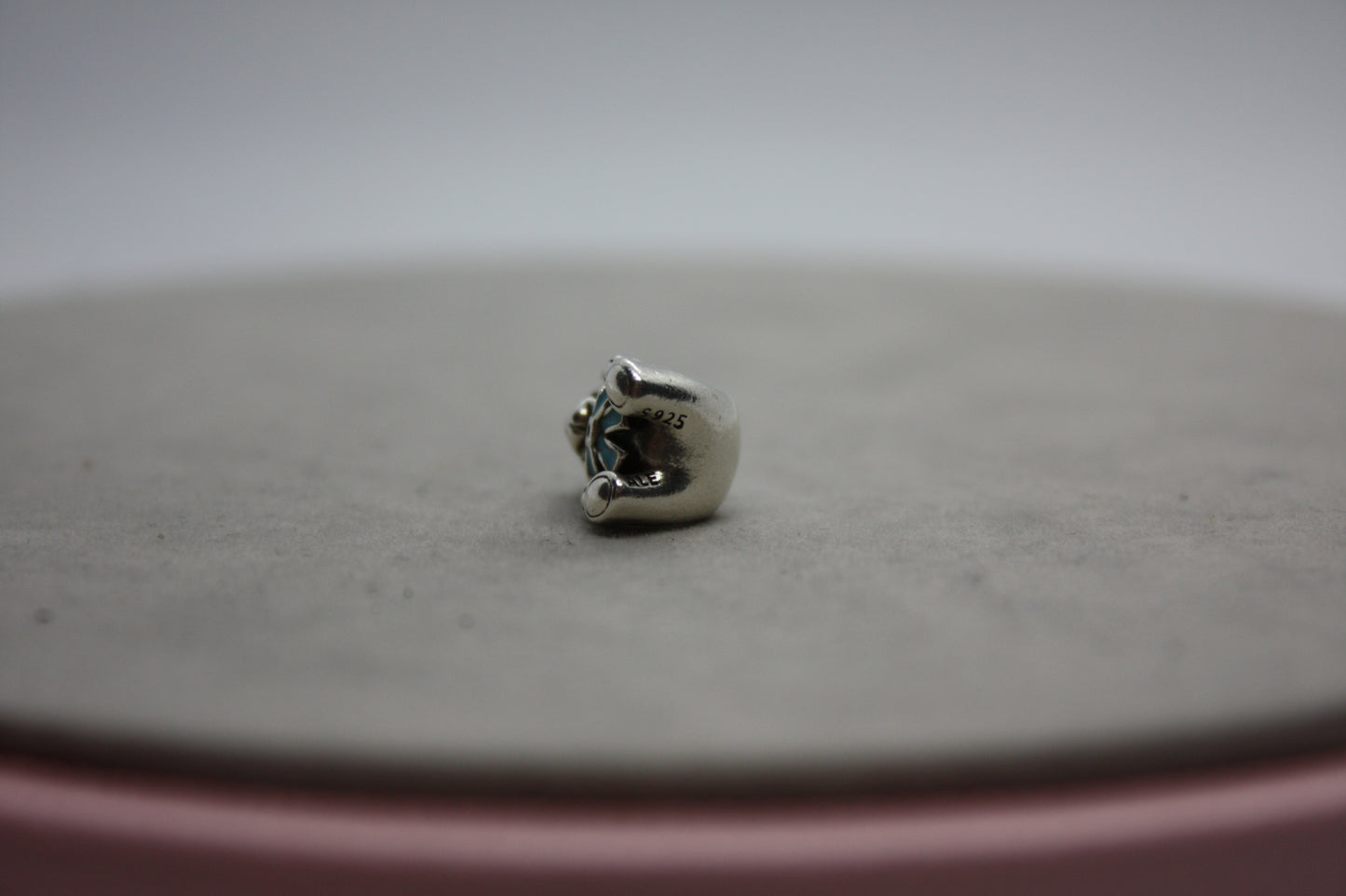 Genuine Pandora Bear with Blue Ribbon Baby Charm Boy