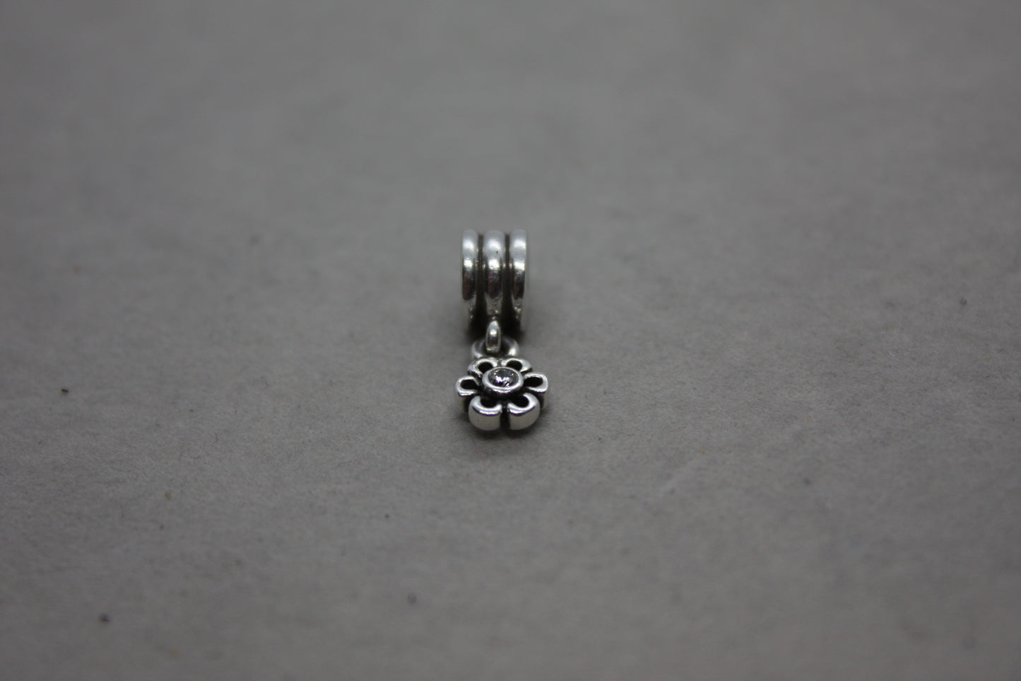Genuine Pandora Open work Flower Daisy with Stone Dangle Charm