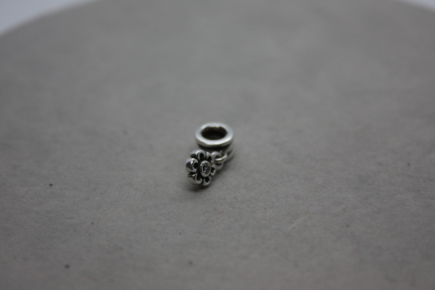 Genuine Pandora Open work Flower Daisy with Stone Dangle Charm