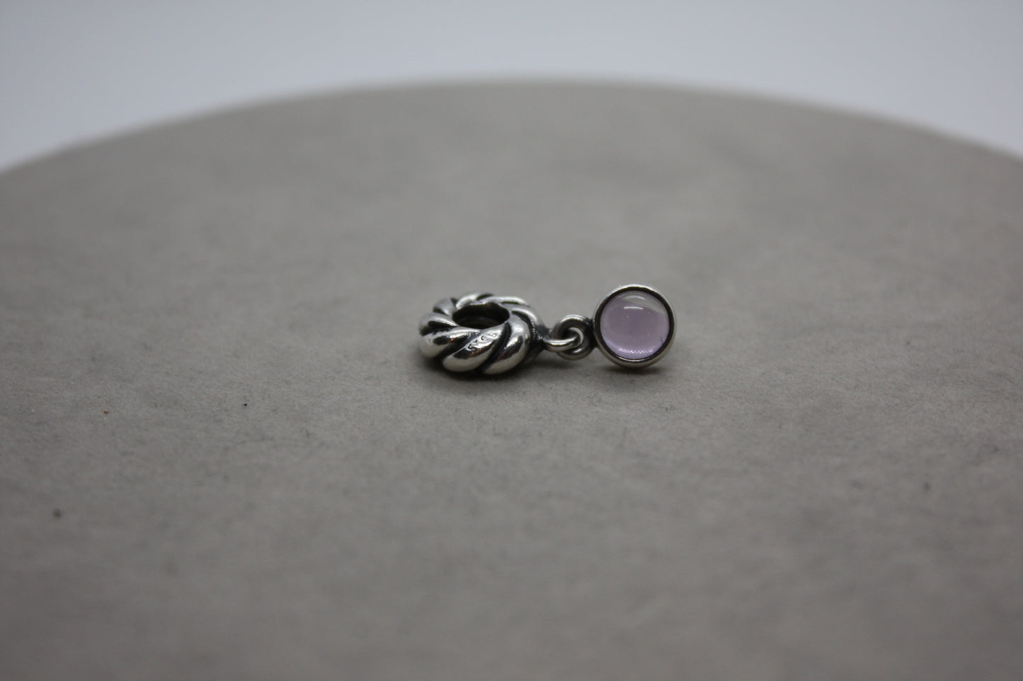 Genuine Pandora Beautiful Amethyst Purple Glass Dangle