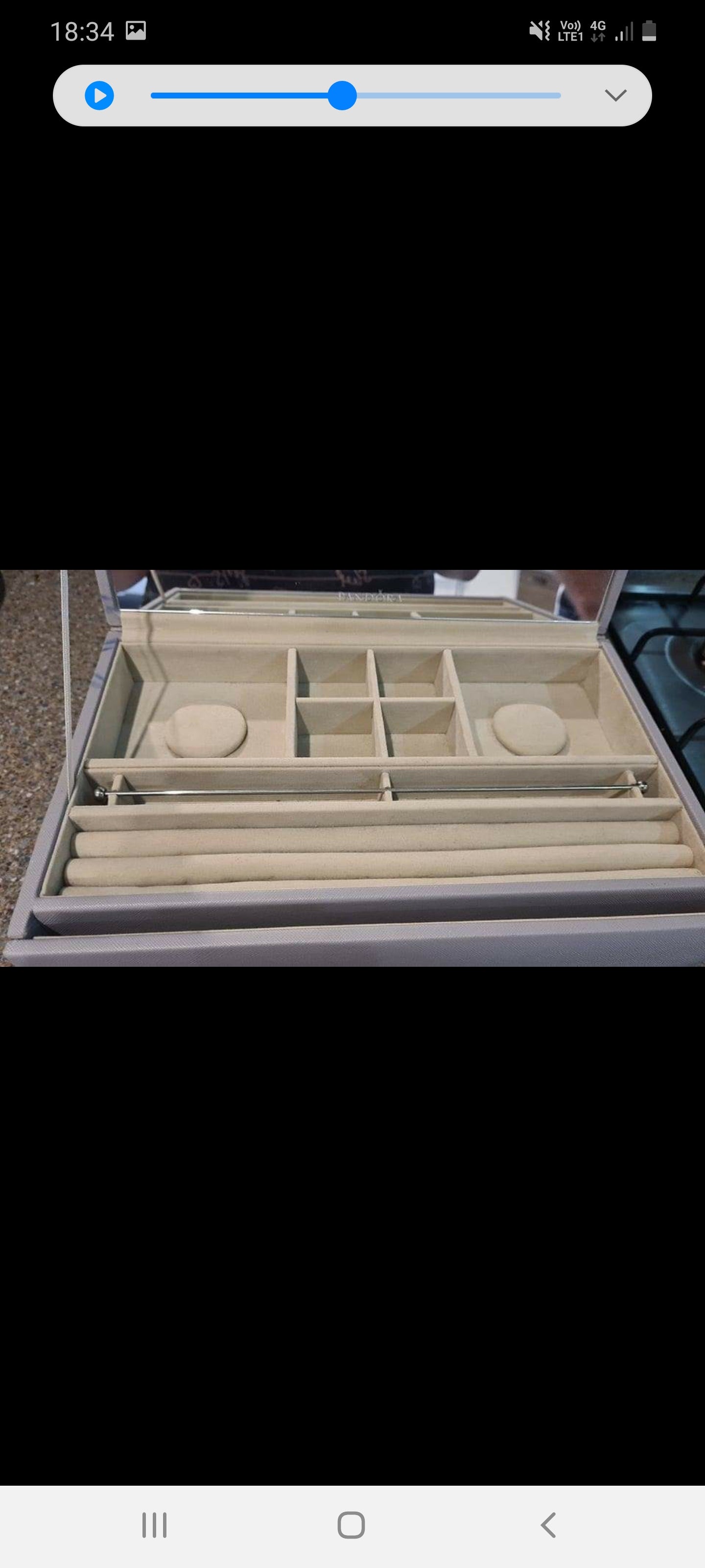 Genuine Pandora Jewellery box grey with 3 layers
