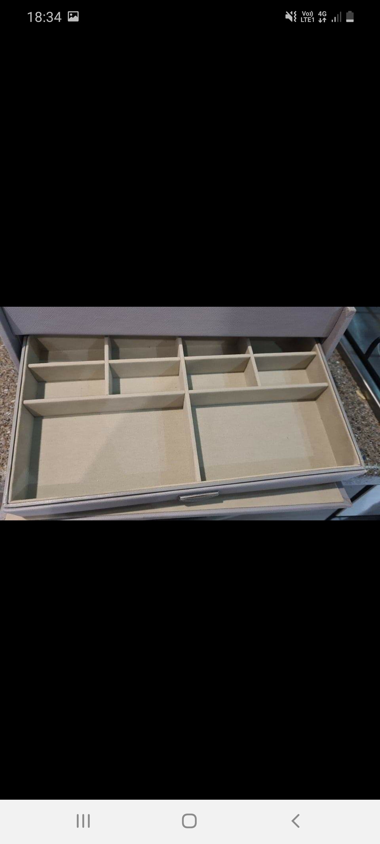 Genuine Pandora Jewellery box grey with 3 layers