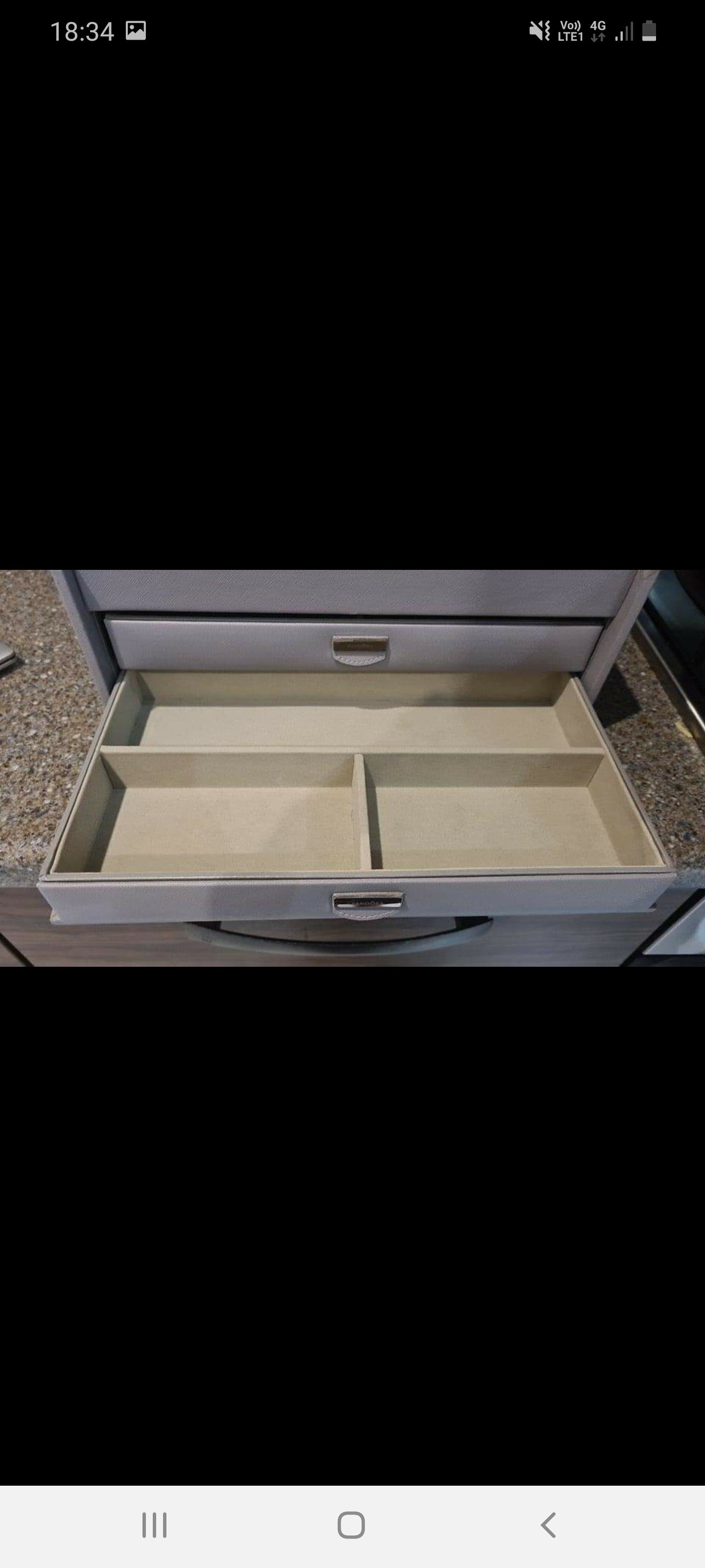 Genuine Pandora Jewellery box grey with 3 layers