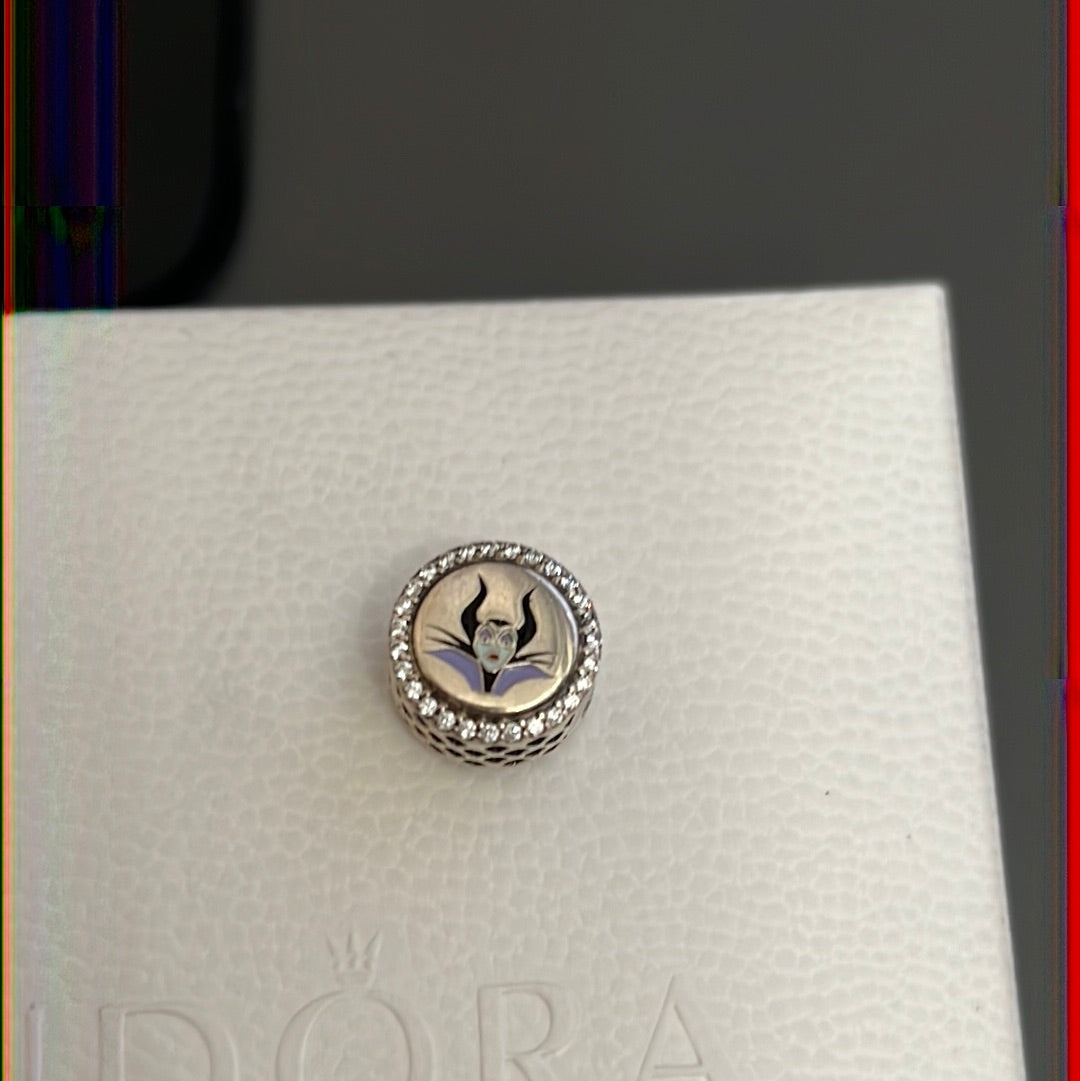Genuine Pandora Disney Parks Exclusive Mistress of all Evil Maleficent Enamel Pave Charm