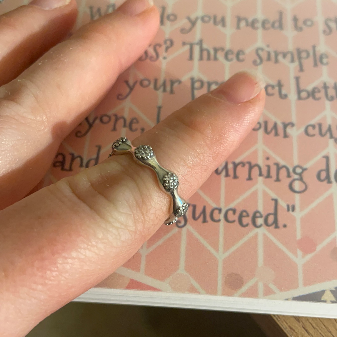 Genuine Pandora Silver Love Pod Pave Sparkle Ring Size 5