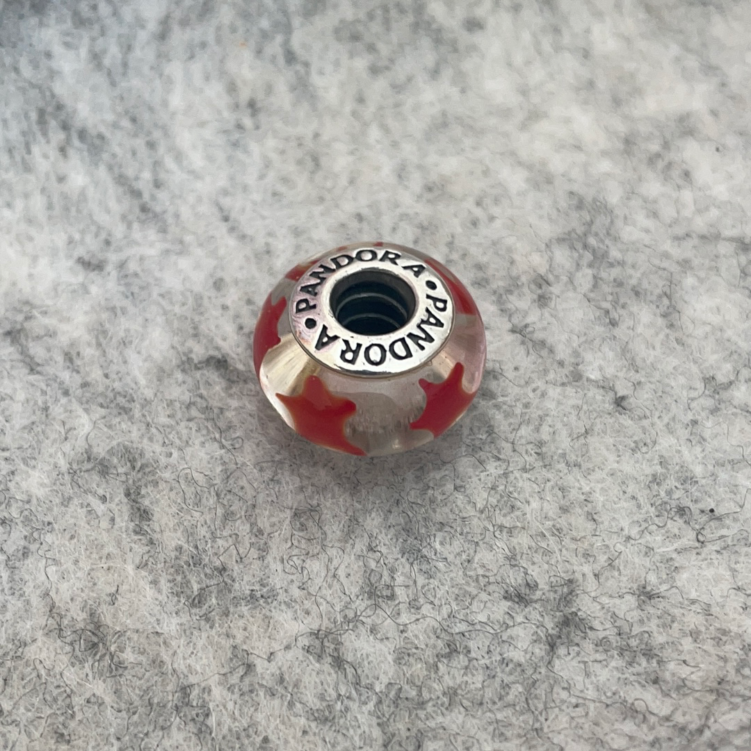Genuine Pandora Red Star Murano Charm