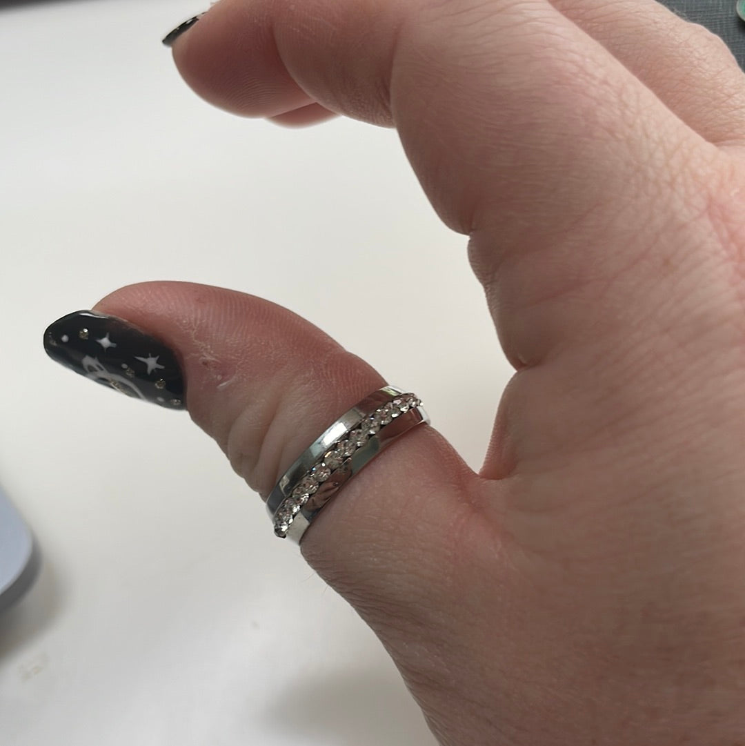 Silver Eternity Band CZ Ring Size 60