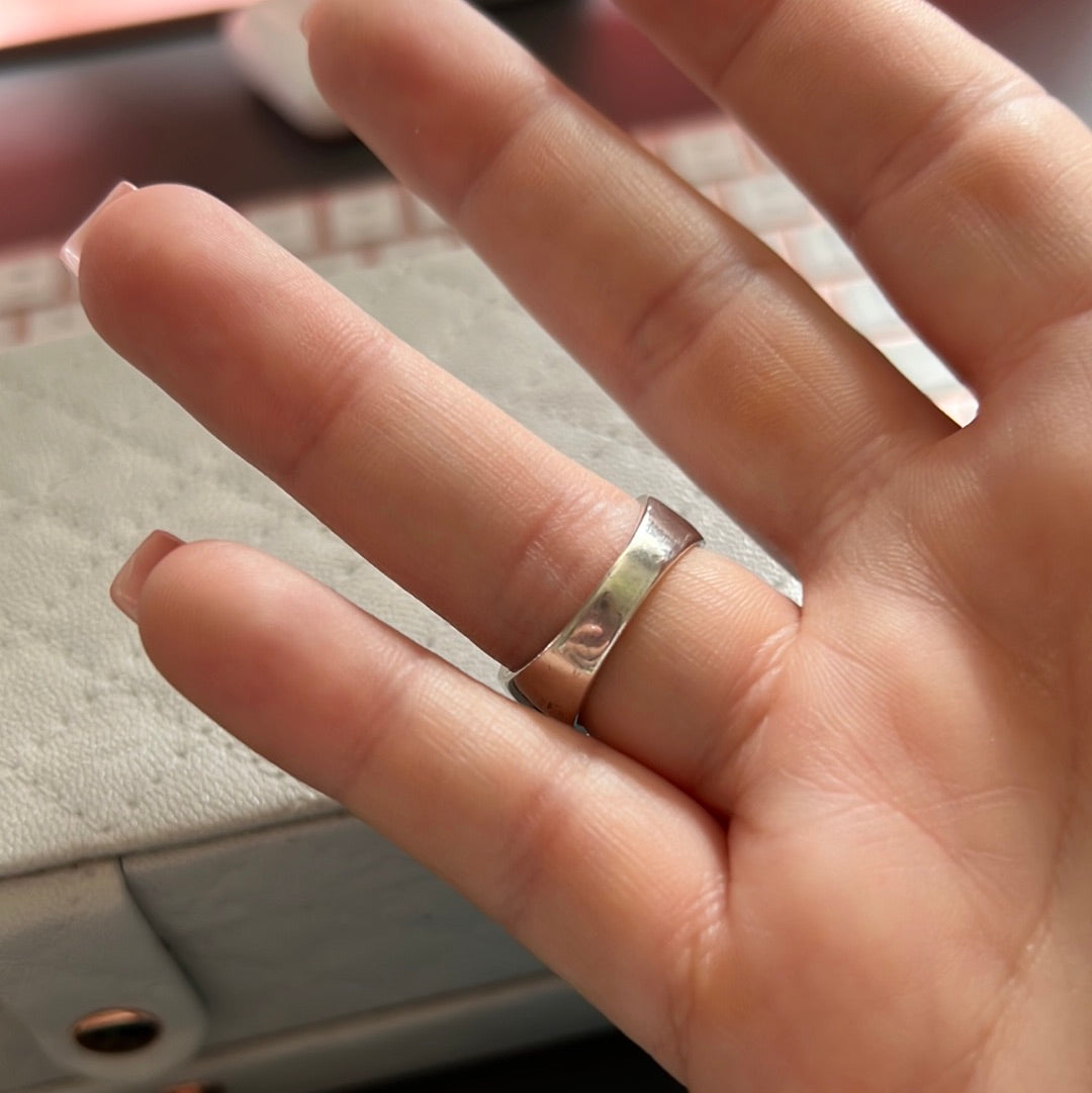 Unbranded Sterling Silver Thick Band Ring Mosaic Size 54 Statement