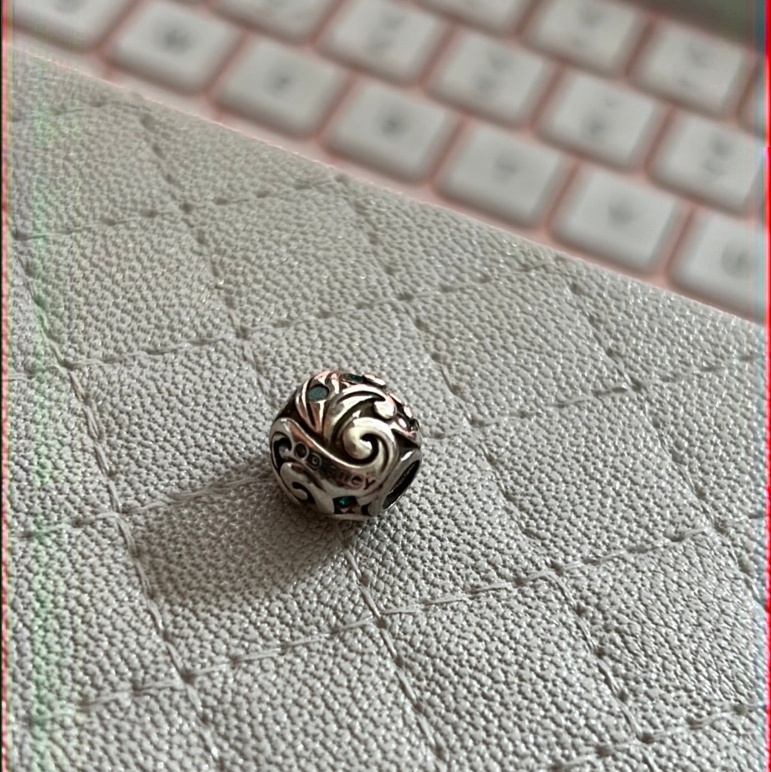 Genuine Chamilia Disney Green CZ Swirl Charm