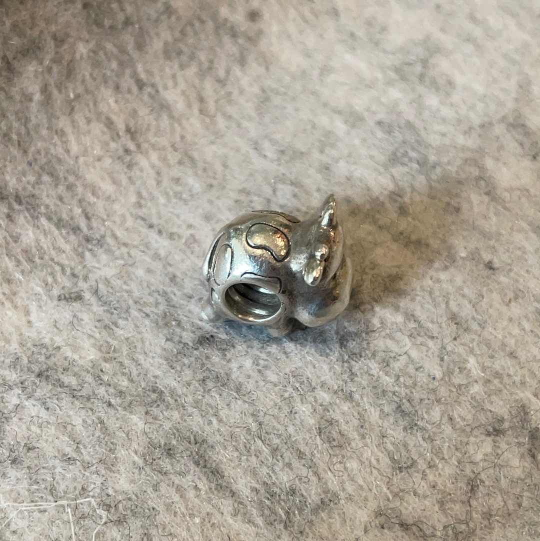 Genuine Pandora Cute Cow Charm Silver Retired