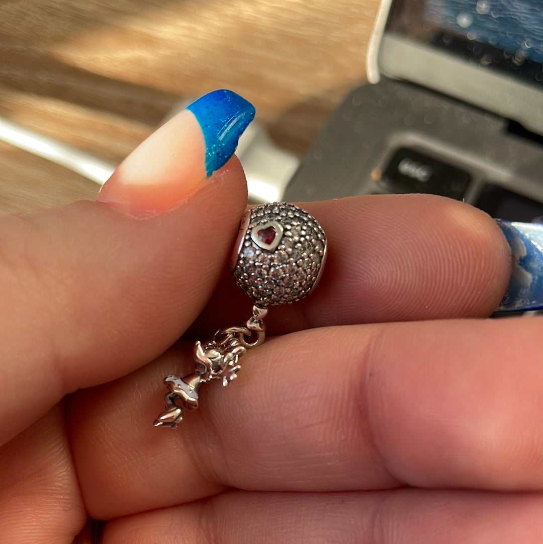 Genuine Pandora Disney Minnie Mouse Pave Balloon Floating Minnie Charm