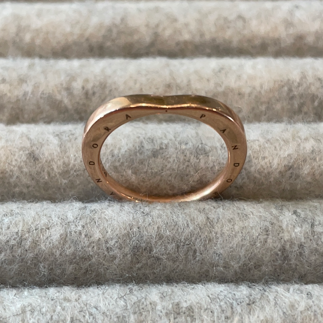 Genuine Pandora Rose Gold Heart Shaped Ring Plain 56