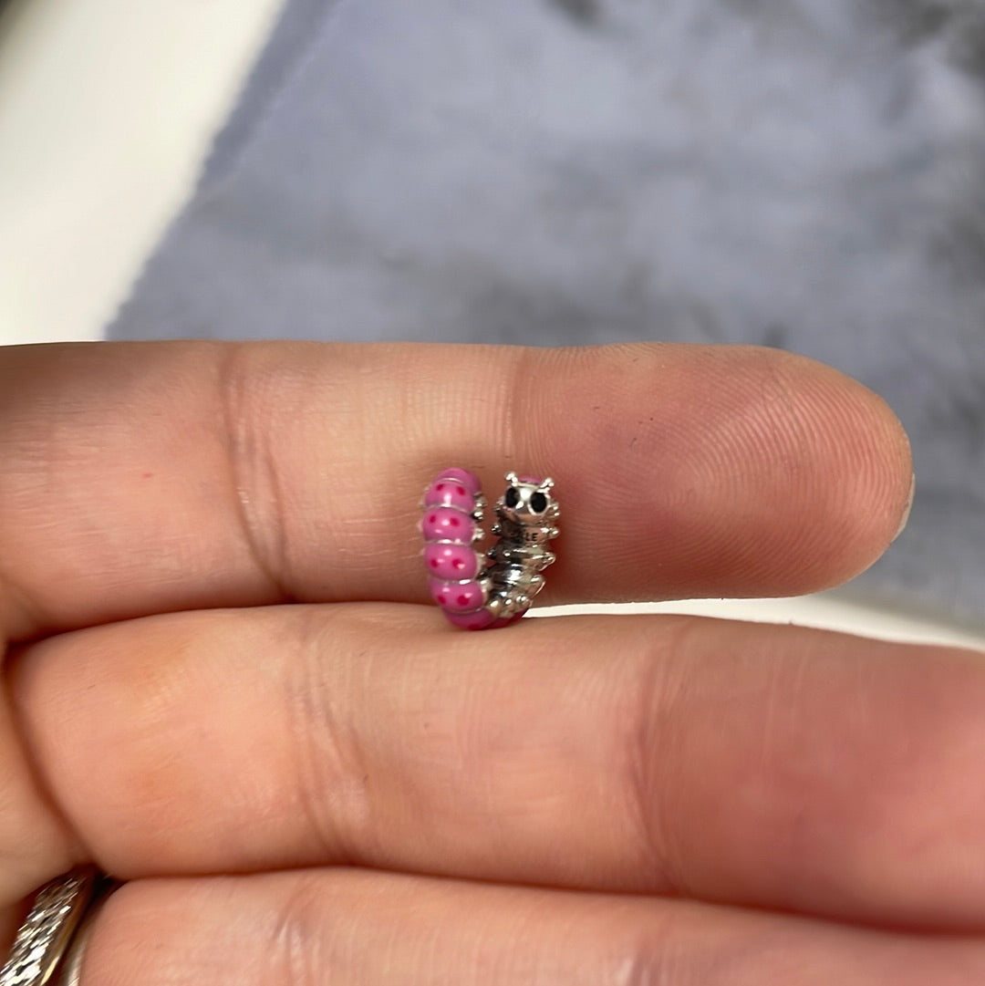 Genuine Pandora Pink Enamel Caterpillar Charm