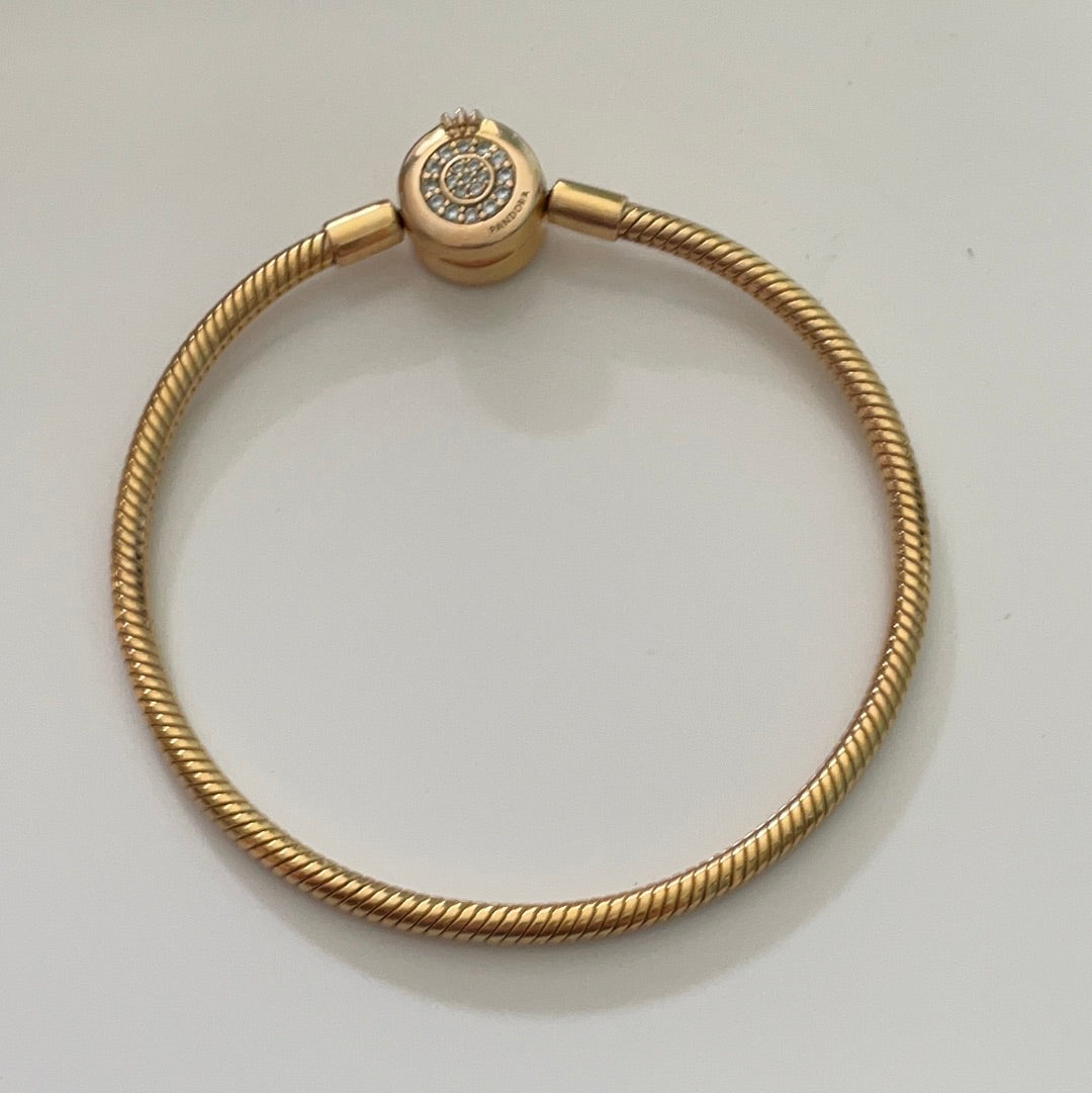 Genuine Pandora Moments Shine Bracelet 17cm Crown Pave Clasp