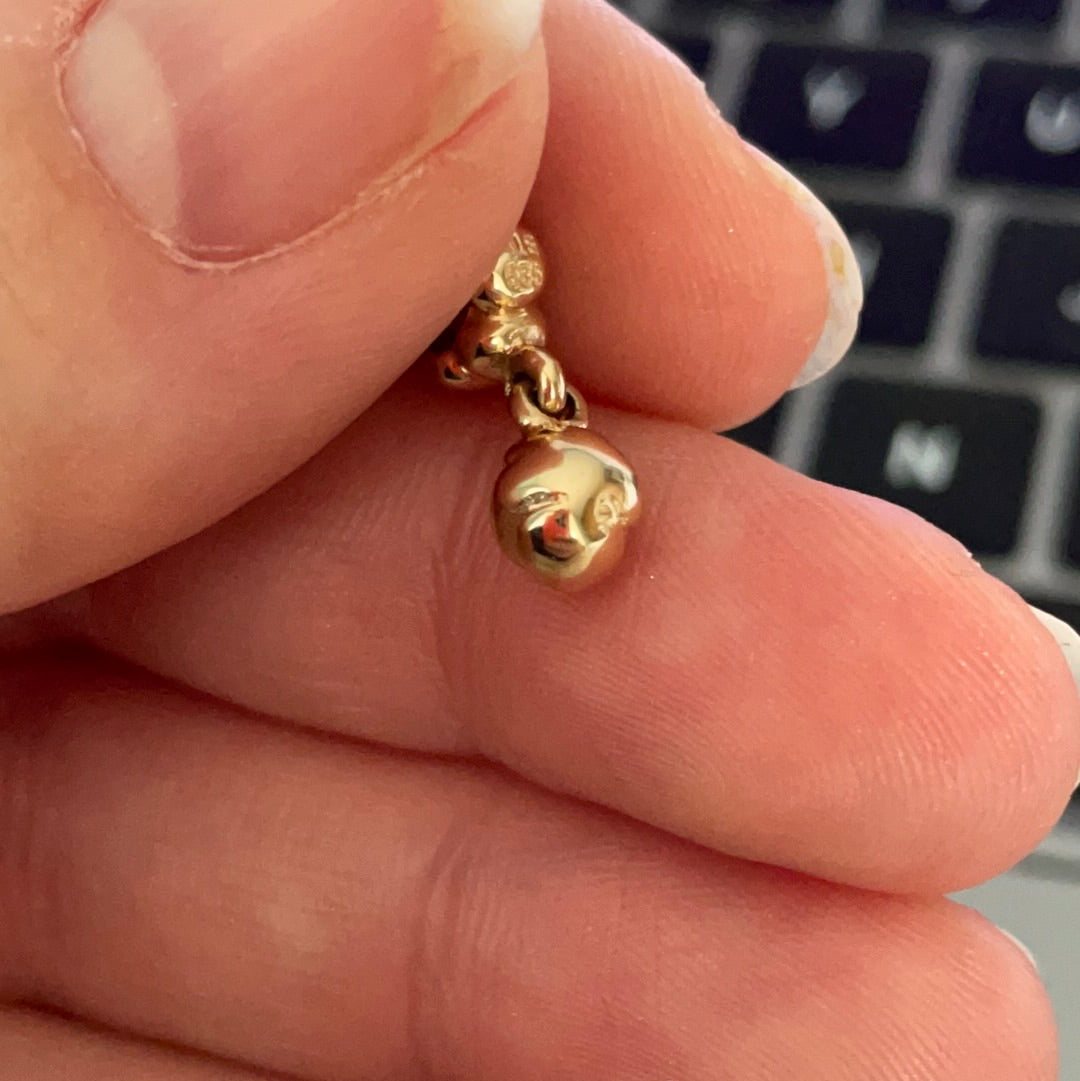 Genuine Pandora Solid 14ct Gold Ruby Rose Bud Dangle SUPER RARE HTF