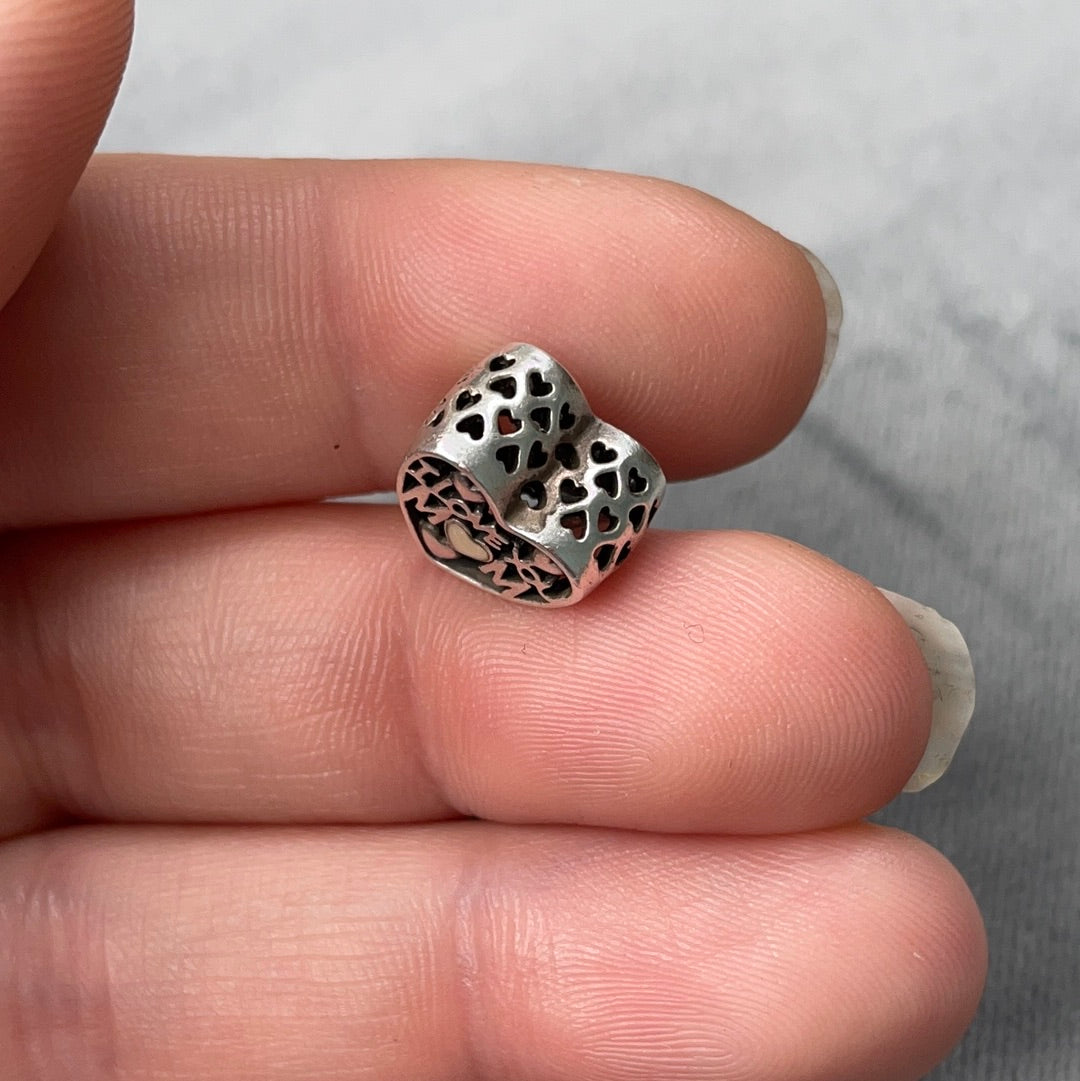 Genuine Pandora I Love You Mum Openwork Heart Pearl Charm