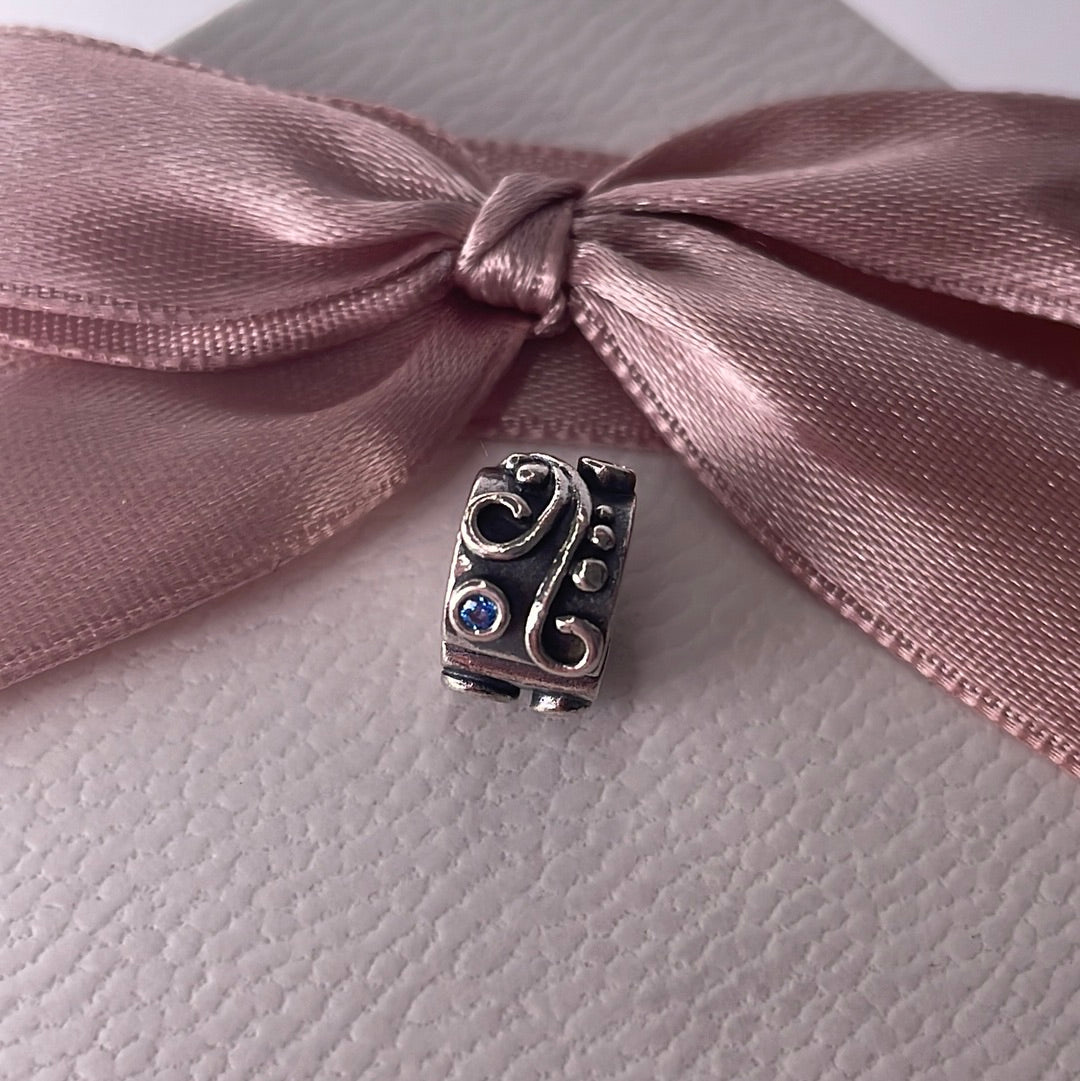 Genuine Pandora Blue Stone Tendril Clip Rare x1