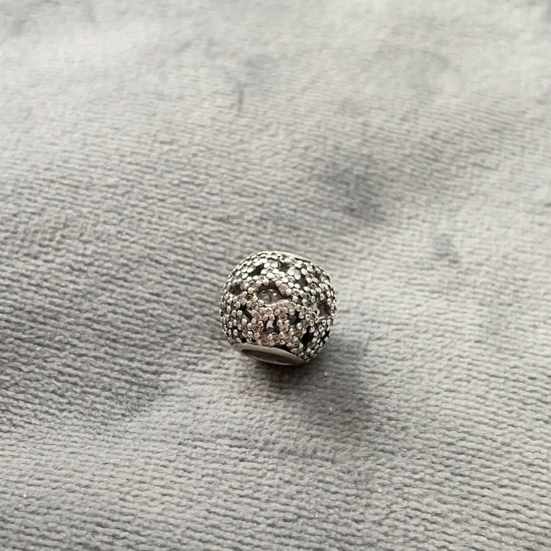 Genuine Pandora Pave Clear Stone Open Work Oriental Charm