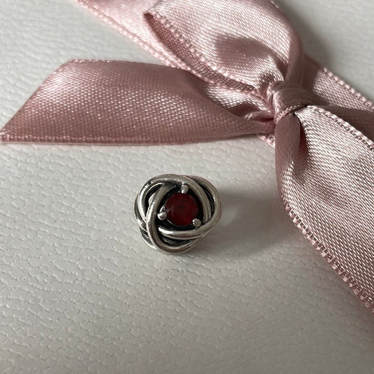 Genuine Pandora Red Heart Birthstone Garnet January/ July Birthstone New Style Eternity