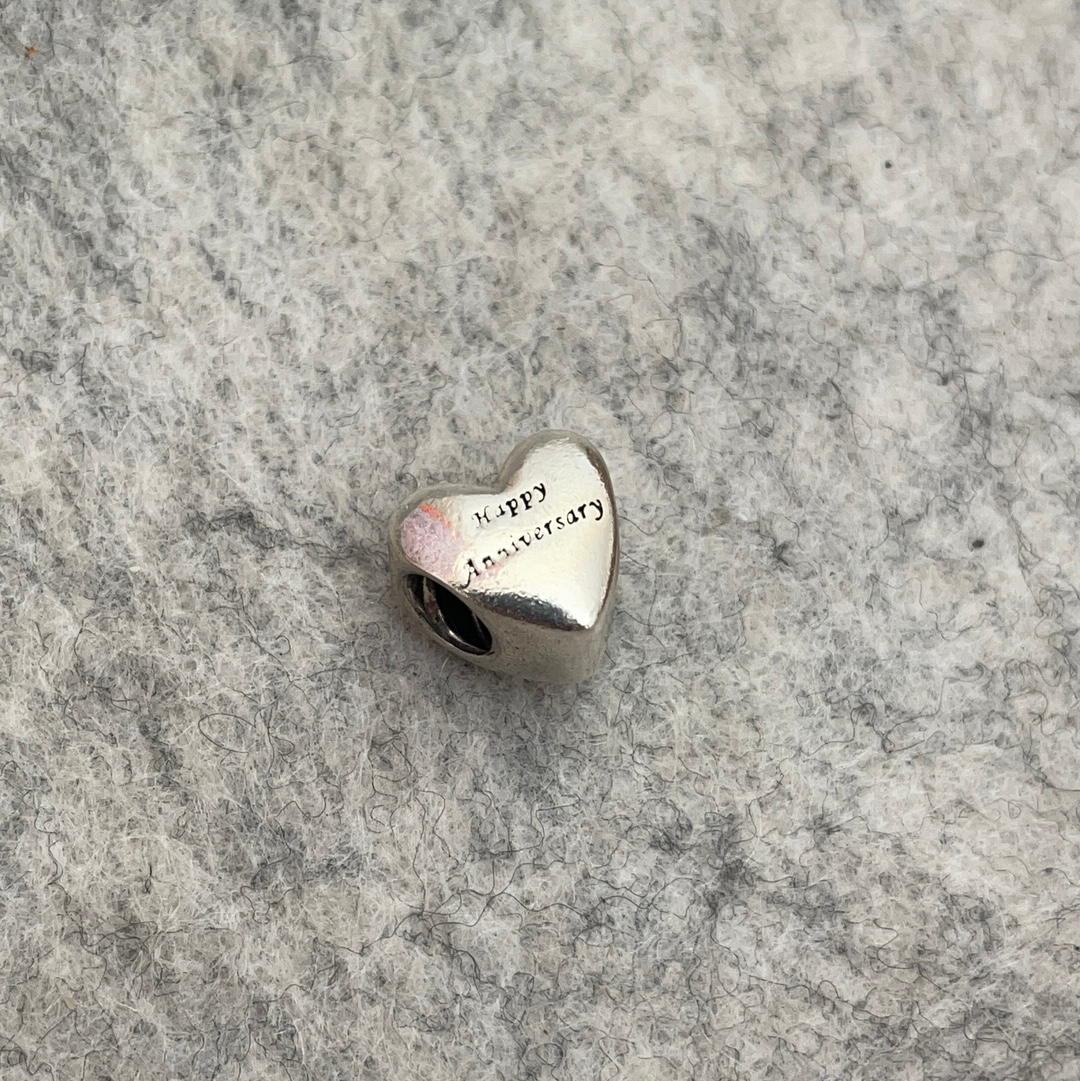 Genuine Pandora Two Tone Happy Anniversary Charm With Gold Heart