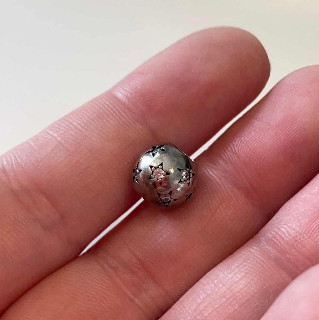 Unbranded Sterling Silver Clear CZ Star Ball Charm