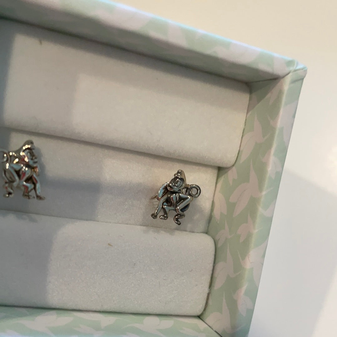 Genuine Chamilia Brand New in Box Aladdin Abu Monkey Earrings