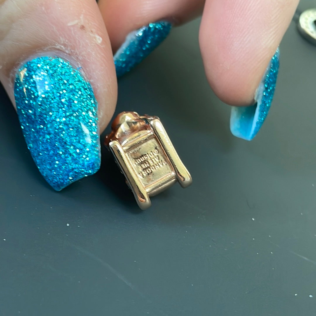 Genuine Pandora Disney Rose Gold pave Christmas Sleigh Charm