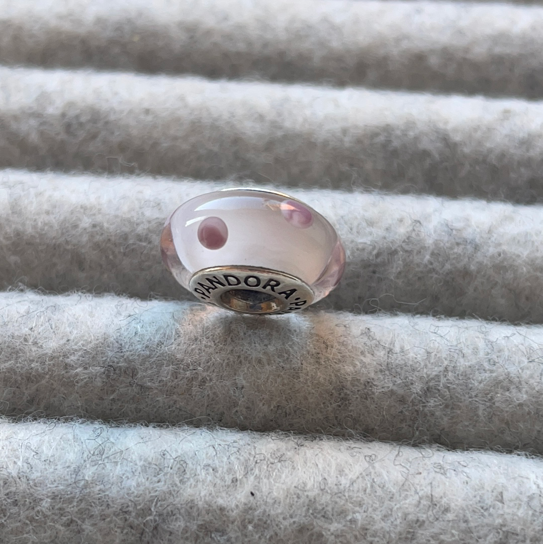 Genuine Pandora Pink or Blue Polka Dot Murano Charm VARIOUS COLOURS