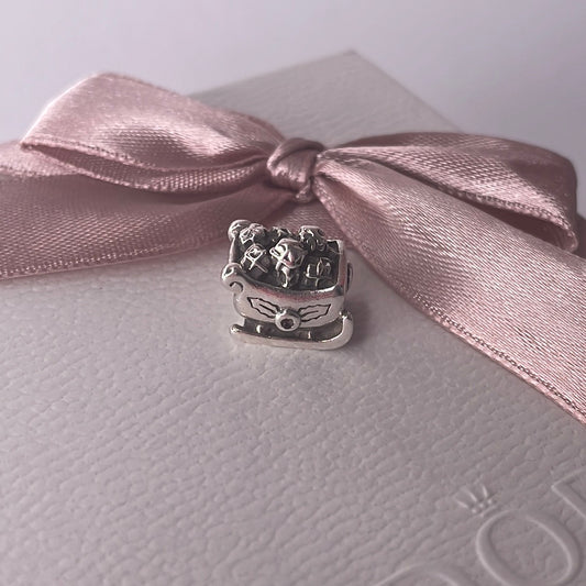 Genuine Pandora Santa Sleigh with Presents Xmas Charm