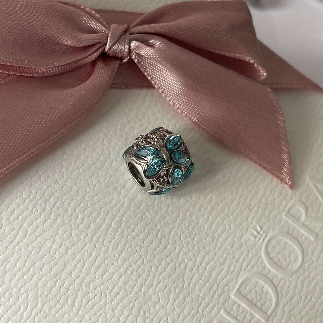 Sterling Silver Charm Dragonfly Blue Stone
