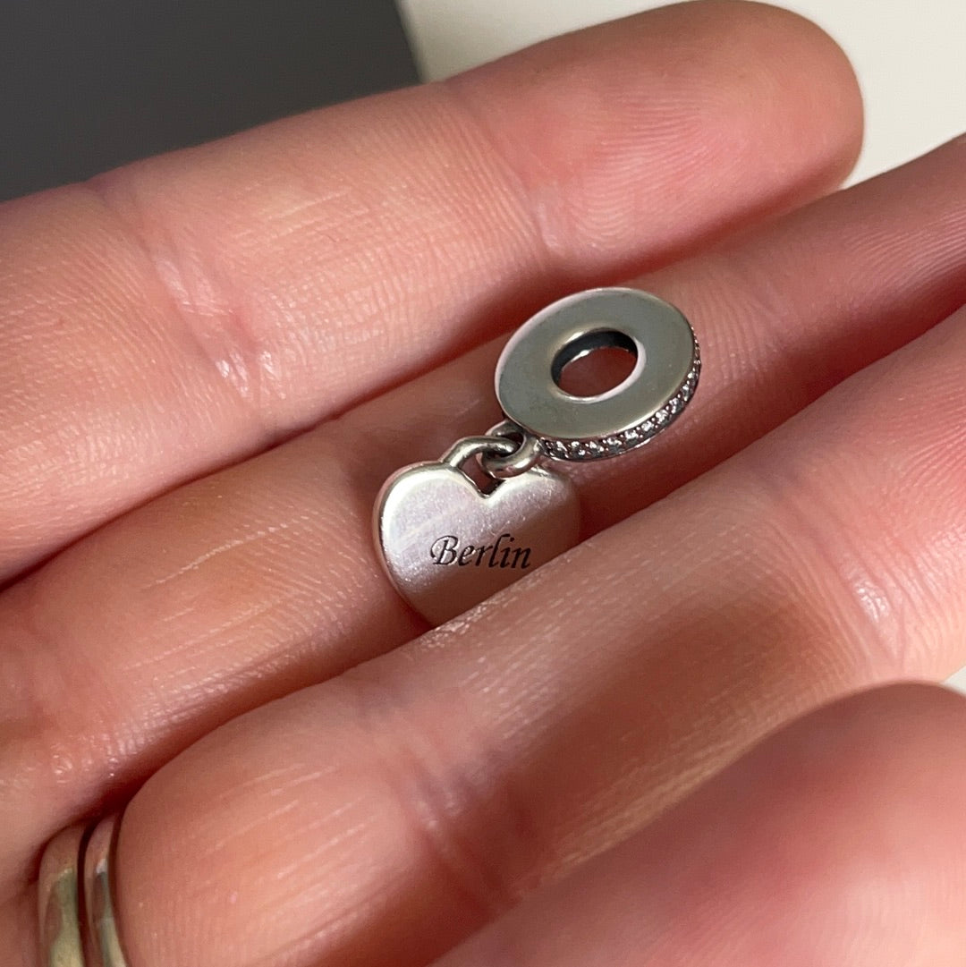 Genuine Pandora Berlin Dangle Germany Heart Travel Charm