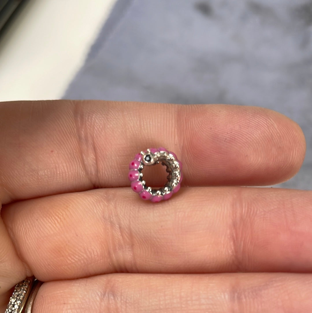 Genuine Pandora Pink Enamel Caterpillar Charm