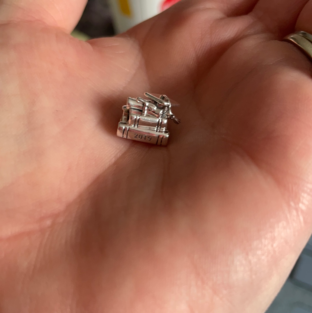 Genuine Pandora 2019 Graduation Stack of Books Charm Mortarboard and Scroll