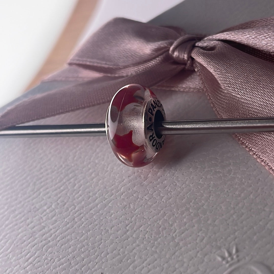 Genuine Pandora Red Star Murano Charm