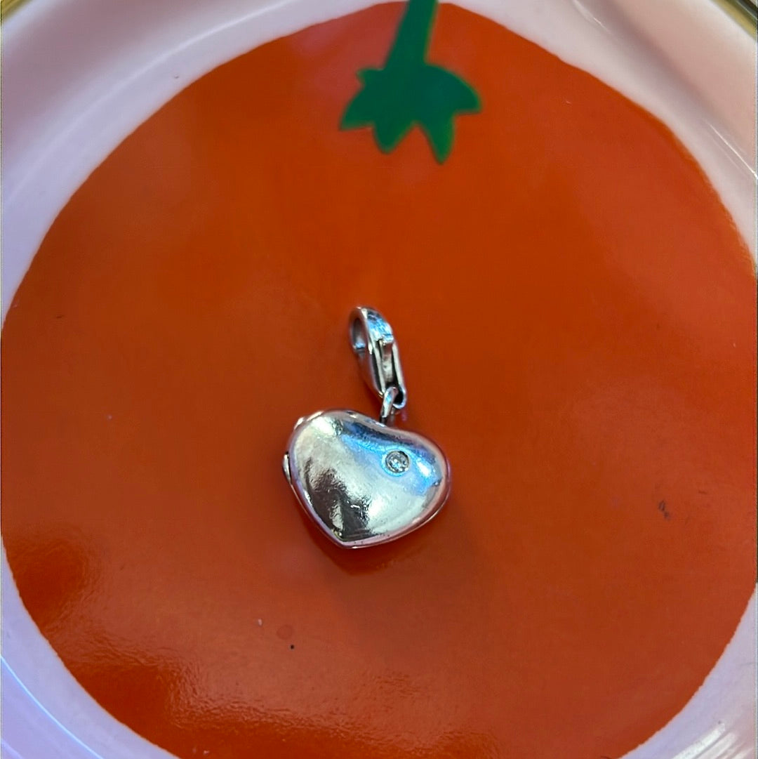 Genuine Thomas Sabo Sterling Silver Dangle Locket CZ Heart Charm