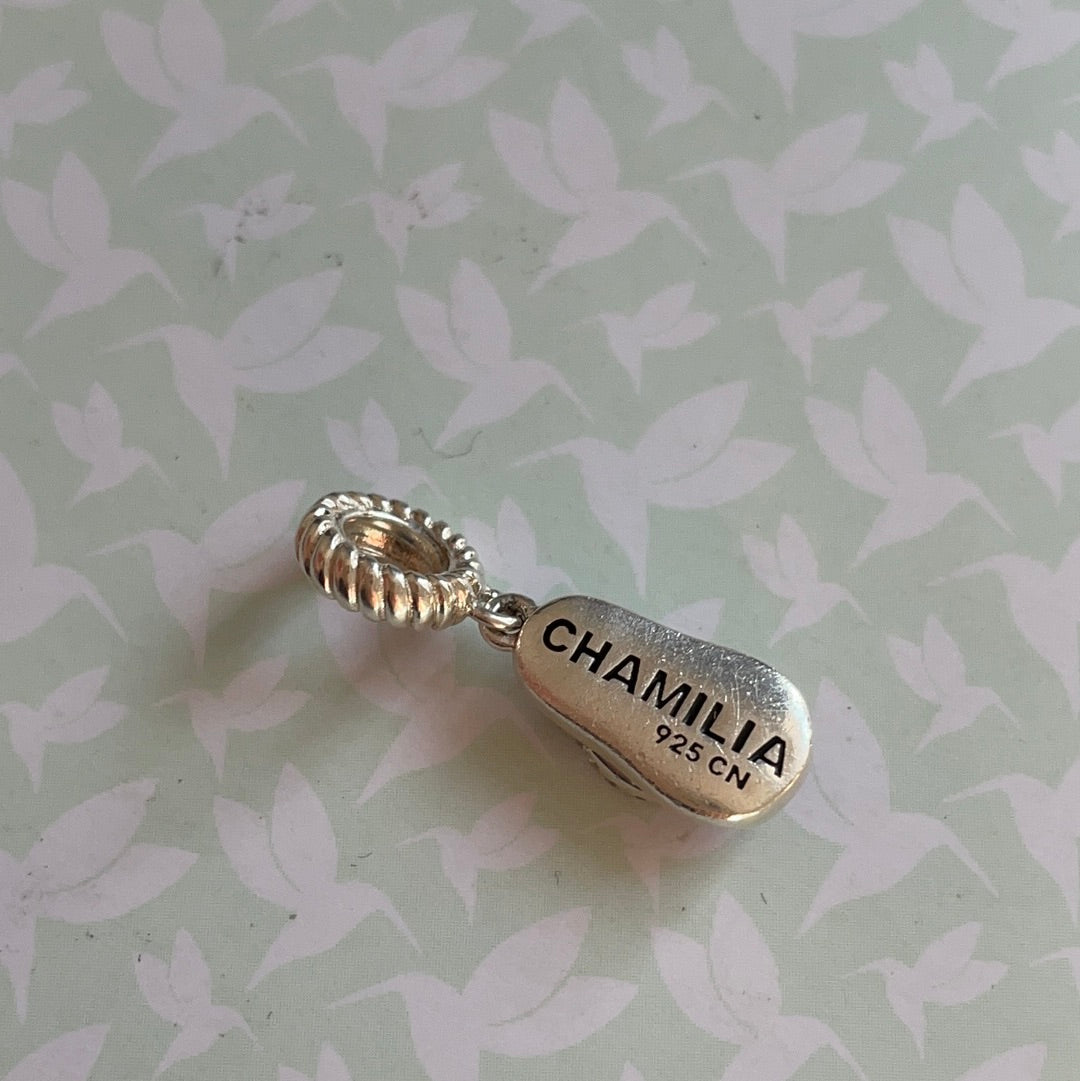 Genuine Chamilia Purple Enamel Flip-Flop Shoe Dangle Charm