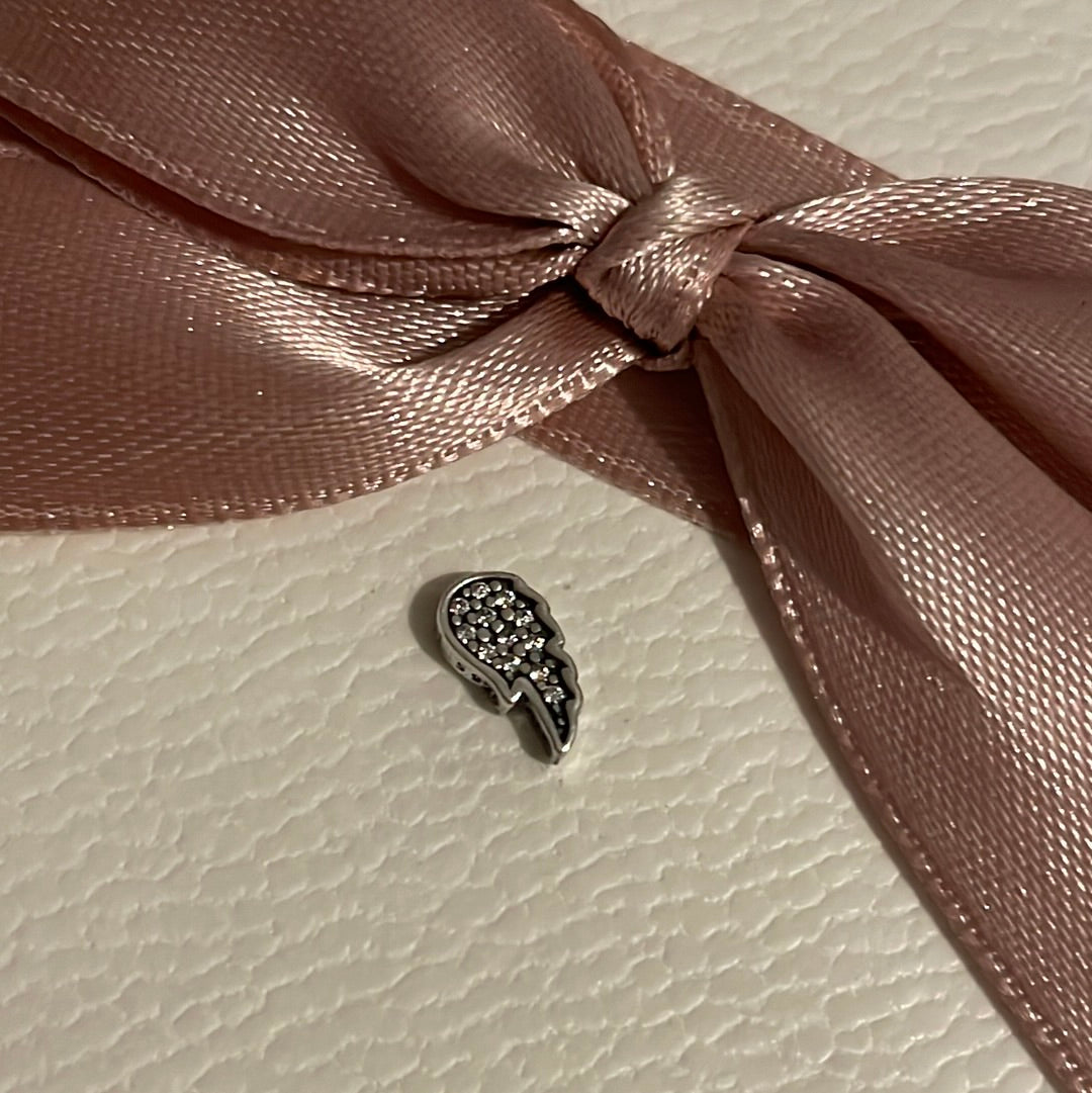 Genuine Pandora Floating Angel Wing Locket Petite Charm Love Pave