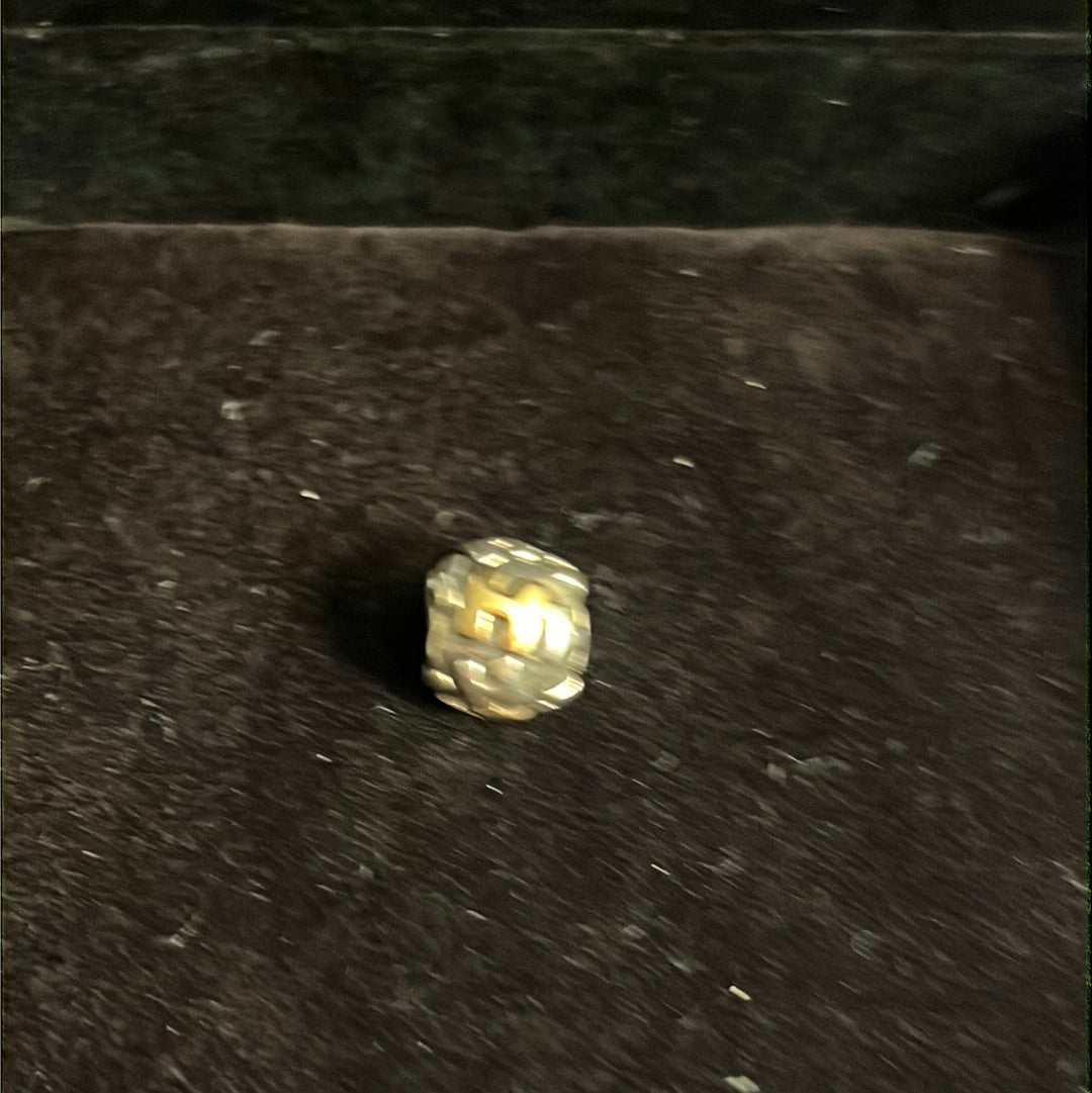 Genuine Pandora Two Tone Letter H Initial Rare Retired