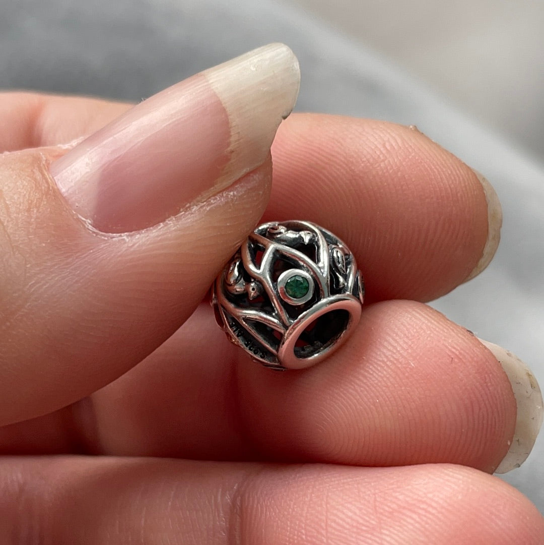 Genuine Pandora Two Tone Birds of a Feather Peridot Charm