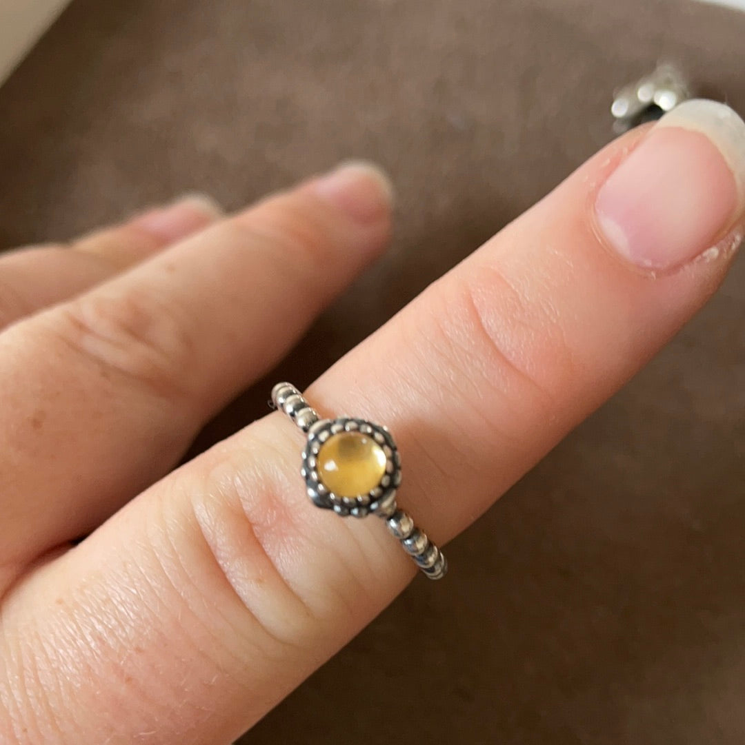 Genuine Pandora Yellow Birthstone Ring Size 54