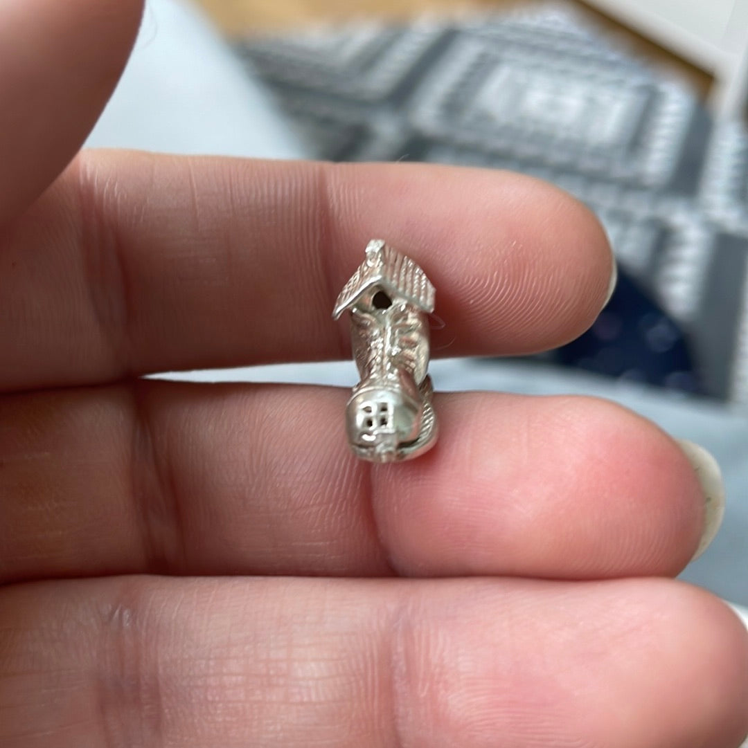 Sterling Silver “Woman who lives in a shoe” Boot Dangle Charm