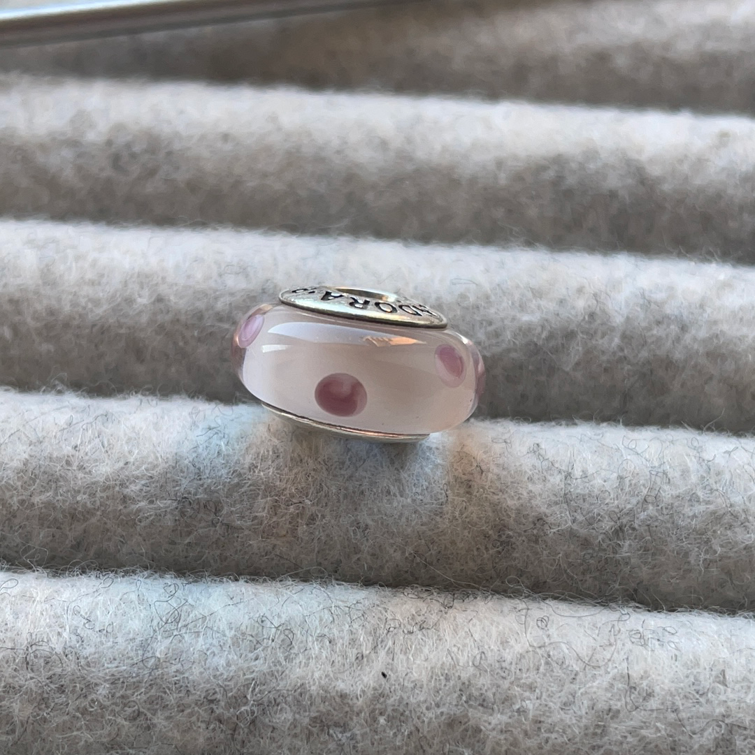 Genuine Pandora Pink or Blue Polka Dot Murano Charm VARIOUS COLOURS