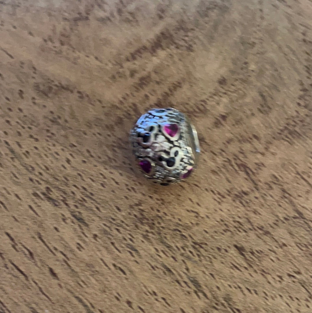 Genuine Pandora Disney Mickey Mouse Heads Clear CZ Pave Charm