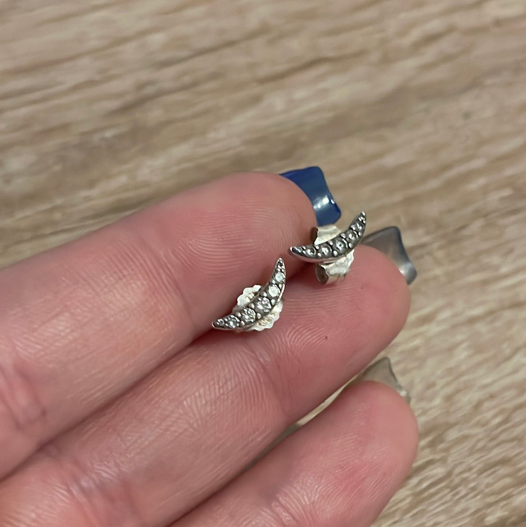 Genuine Pandora Crescent Moon Lunar Earrings Studs