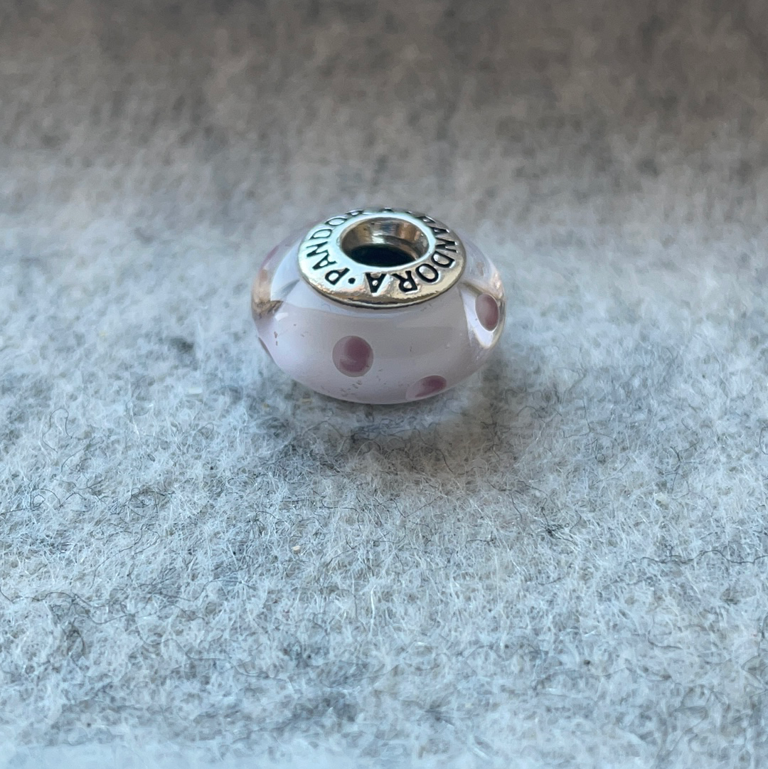 Genuine Pandora Pink or Blue Polka Dot Murano Charm VARIOUS COLOURS